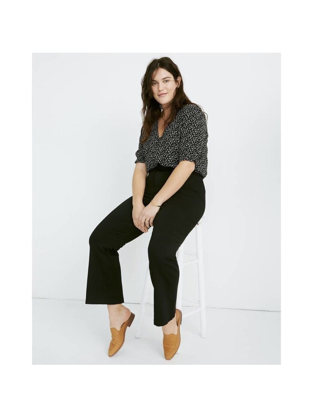 Madewell Pants Womens 27 Black Fraser Demi Bootcut Mini Flare High Rise Sleek
